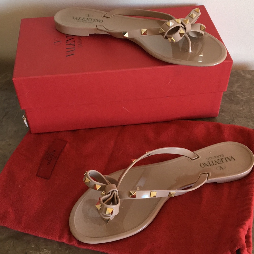 Valentino tan stud sandals